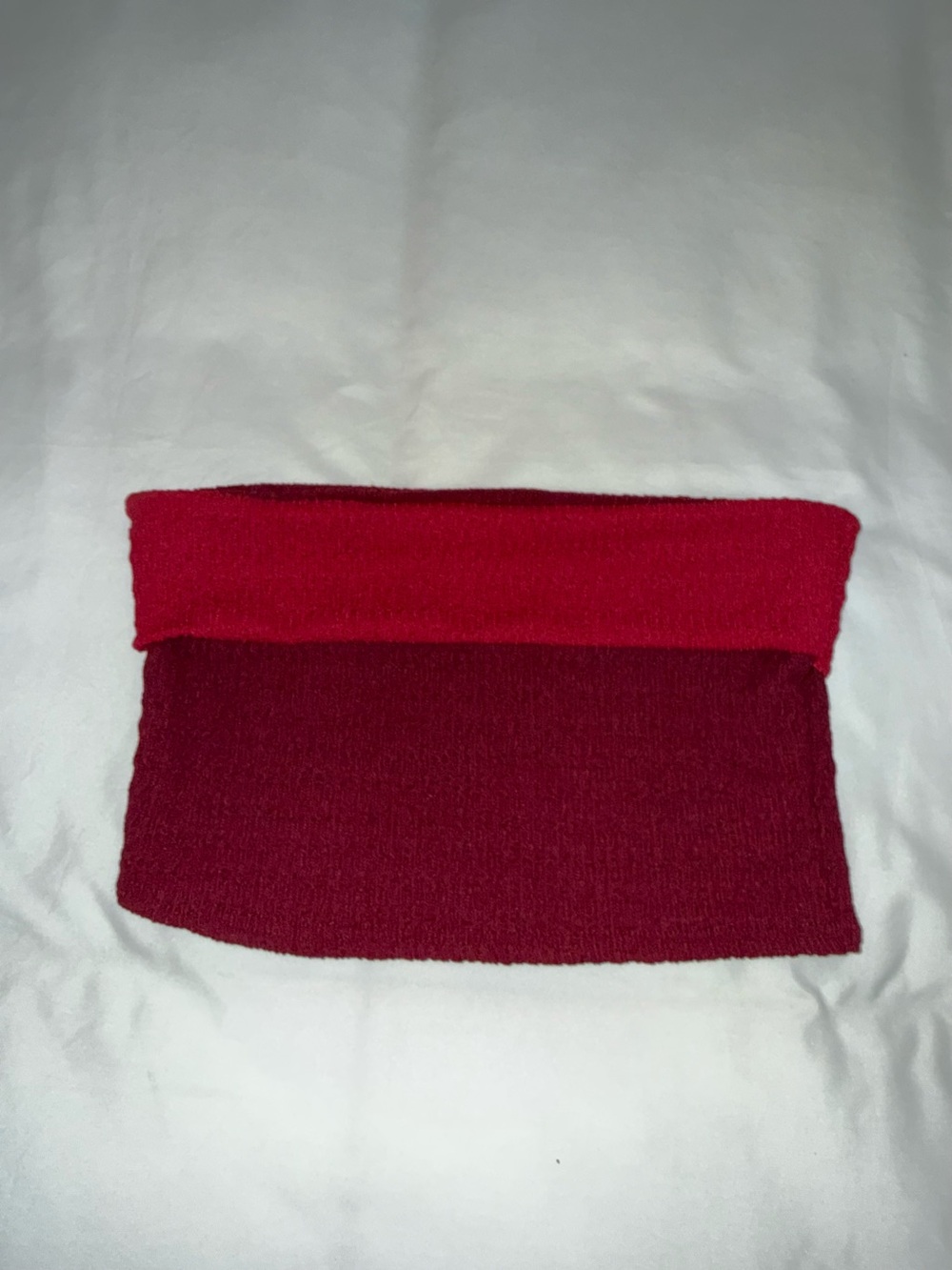 PrettyLittleThing Red Ribbed Knit Headband